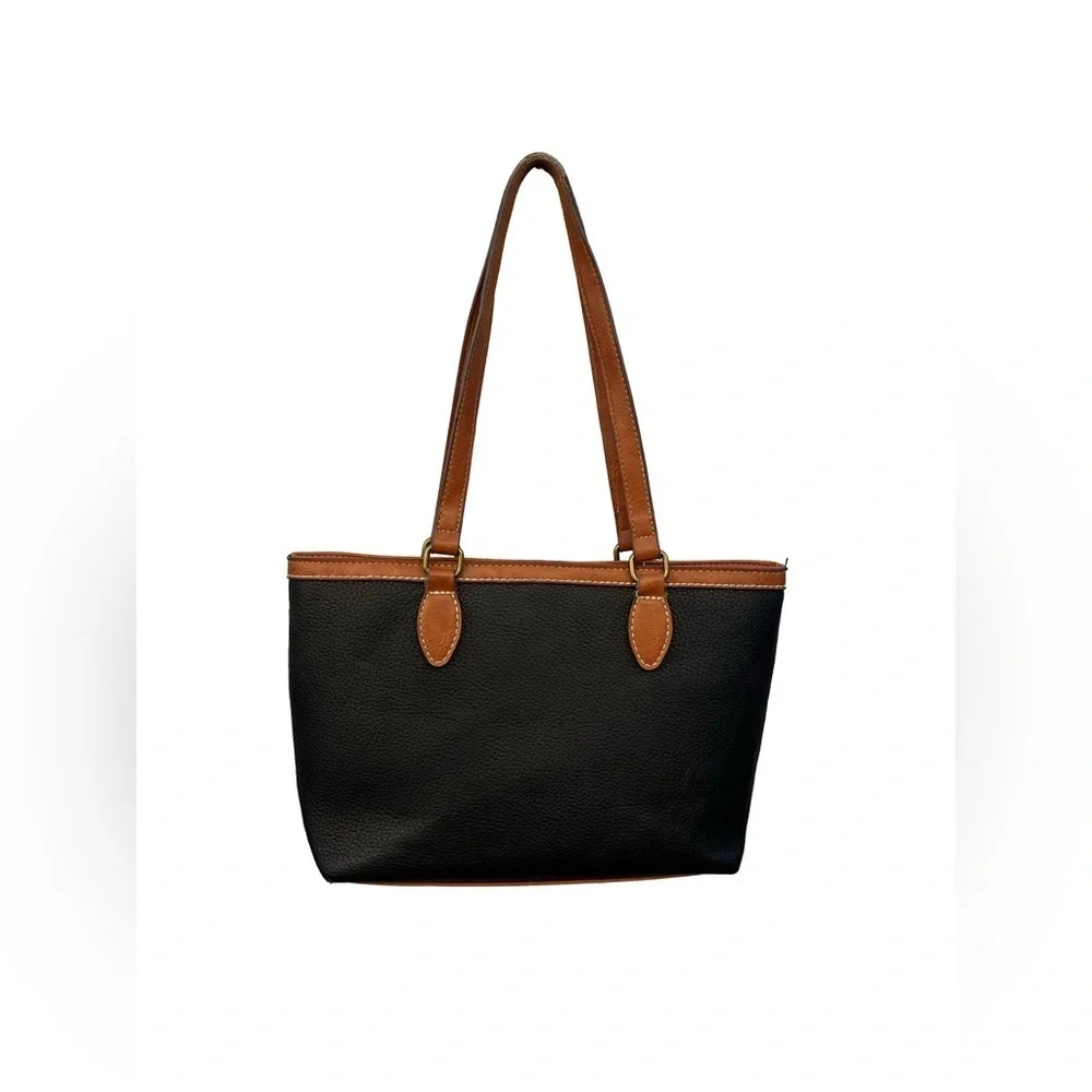 B.O.C. Born Concept Black Leather Handbag with Brown Accents